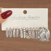 Wholesale Earrings Mixed Materials Geometric Inlaid Pearl Sweet Style For Women