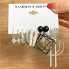 Wholesale Earrings Mixed Materials Geometric Inlaid Pearl Sweet Style For Women