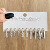 Wholesale Earrings Mixed Materials Geometric Inlaid Pearl Sweet Style For Women