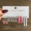 Wholesale Earrings Mixed Materials Geometric Inlaid Pearl Sweet Style For Women