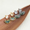 Wholesale Earrings Natural Resin Cat's Eye Geometric Inlay Plant Flowers Style