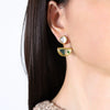 Wholesale Earrings Natural Resin Cat's Eye Geometric Inlay Plant Flowers Style