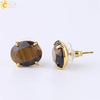 Wholesale Earrings Natural Stone Alloy Accessories Gold Plated Minimalist Style