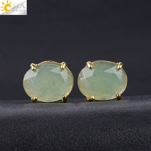 Wholesale Earrings Natural Stone Alloy Accessories Gold Plated Minimalist Style