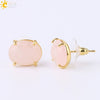 Wholesale Earrings Natural Stone Alloy Accessories Gold Plated Minimalist Style