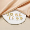 Wholesale Earrings Pearl Love Flower Copper Gold Plated Heart Shape Minimalist Style