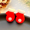 Wholesale Earrings Plastic Resin Cartoon Christmas Tree Bell Gloves Boots Elk Electroplated Women's