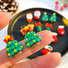 Wholesale Earrings Plastic Resin Cartoon Christmas Tree Bell Gloves Boots Elk Electroplated Women's