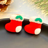 Wholesale Earrings Plastic Resin Cartoon Christmas Tree Bell Gloves Boots Elk Electroplated Women's