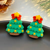 Wholesale Earrings Plastic Resin Cartoon Christmas Tree Bell Gloves Boots Elk Electroplated Women's
