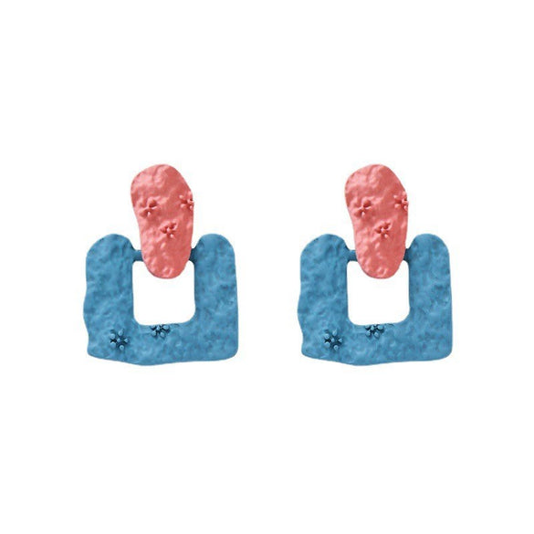 Wholesale Earrings Plastic Resin Geometric 3D Printing Oil Painting Style Electroplating