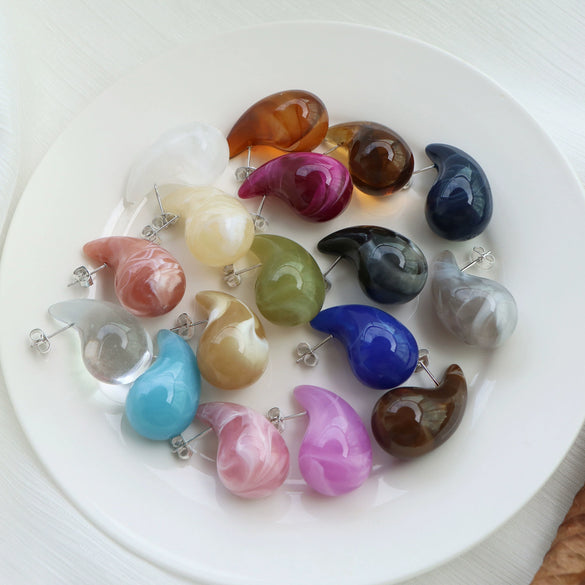 Wholesale Earrings Resin Dropshaped Dripping Oil Style