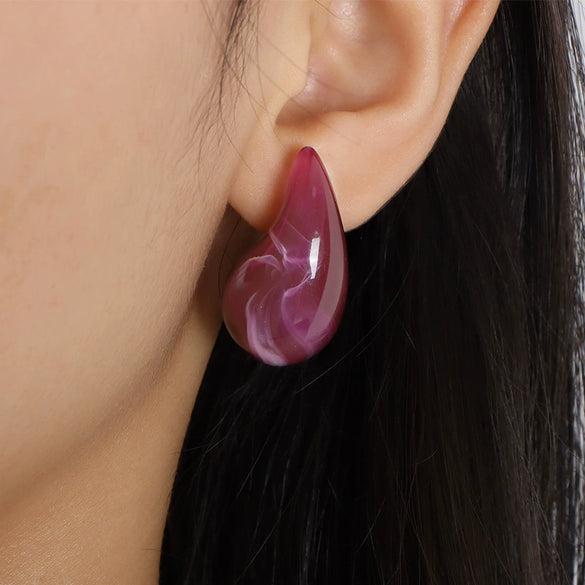 Wholesale Earrings Resin Dropshaped Dripping Oil Style