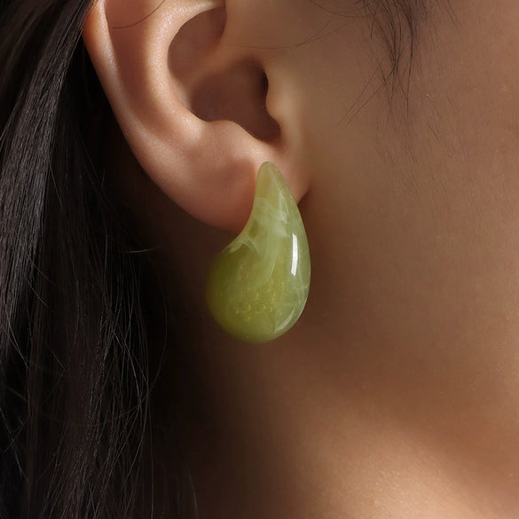 Wholesale Earrings Resin Dropshaped Dripping Oil Style