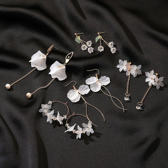 Wholesale Earrings Resin Flower Style Electroplating For Women