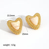 Wholesale Earrings Resin Stainless Steel Heart Shape 18K Gold Plated For Women Highend Style