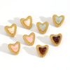 Wholesale Earrings Resin Stainless Steel Heart Shape 18K Gold Plated For Women Highend Style