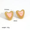 Wholesale Earrings Resin Stainless Steel Heart Shape 18K Gold Plated For Women Highend Style