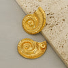 Wholesale Earrings Retro Conch Geometric Woven Stainless Steel 18K Gold Plated