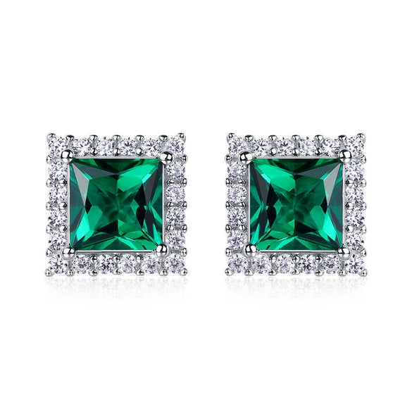 Wholesale Earrings Retro Geometric Style 925 Silver Inlaid With Color Treasures And Diamond Treatment