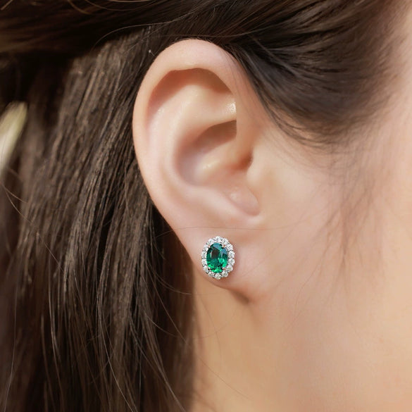 Wholesale Earrings Retro Geometric Style 925 Silver Inlaid With Color Treasures And Diamond Treatment