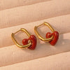 Wholesale Earrings Retro Hollow Stainless Steel Heart Shape Electroplated For Women