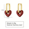 Wholesale Earrings Retro Hollow Stainless Steel Heart Shape Electroplated For Women