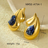 Wholesale Earrings Retro Simple Titanium Steel And Stainless Steel 18K Plated Water Drop Style