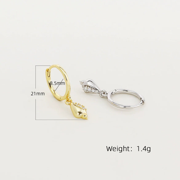 Wholesale Earrings S925 Silver Conch Animal Zodiac Niche Style Electroplated For Women