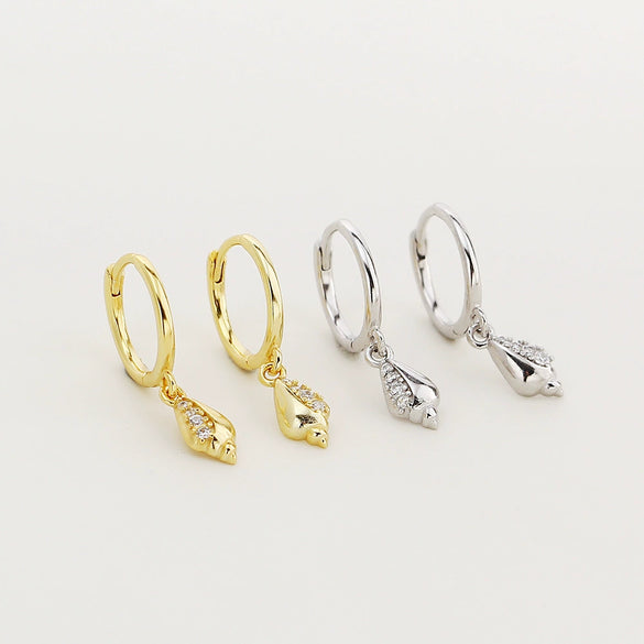 Wholesale Earrings S925 Silver Conch Animal Zodiac Niche Style Electroplated For Women