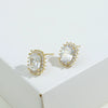 Wholesale Earrings S925 Silver Copper Geometric Microinlaid Zircon Real Gold Plated
