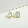 Wholesale Earrings S925 Silver Copper Geometric Microinlaid Zircon Real Gold Plated