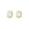 Wholesale Earrings S925 Silver Copper Geometric Microinlaid Zircon Real Gold Plated