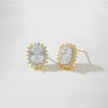 Wholesale Earrings S925 Silver Copper Geometric Microinlaid Zircon Real Gold Plated