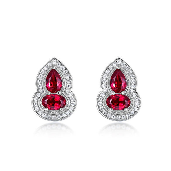 Wholesale Earrings S925 Silver Geometric Cultivation Color Treasure Diamond Design Elegant For Women