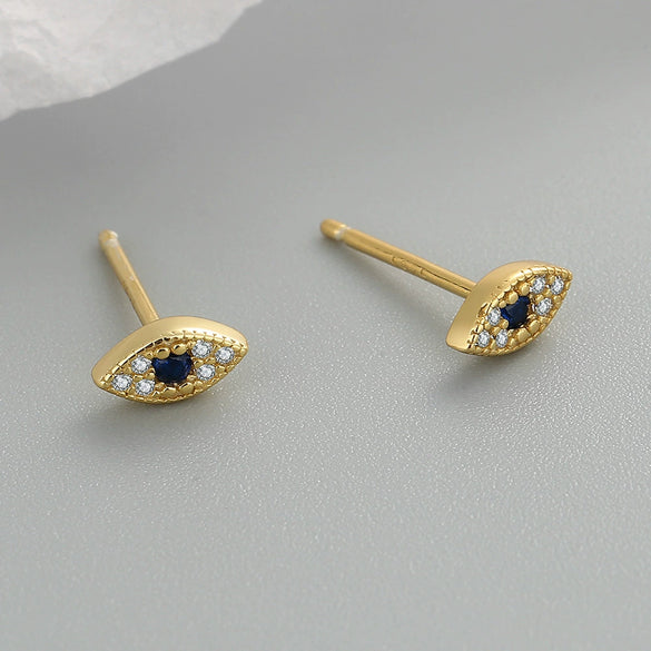 Wholesale Earrings S925 Silver Geometric Devil's Eye Electroplated