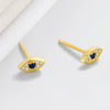 Wholesale Earrings S925 Silver Geometric Devil's Eye Electroplated