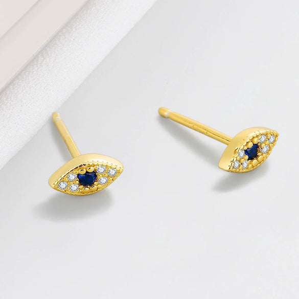 Wholesale Earrings S925 Silver Geometric Devil's Eye Electroplated