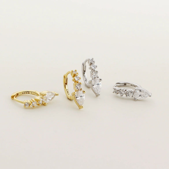 Wholesale Earrings S925 Silver Geometric Electroplated Light Luxury Style For Women