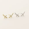 Wholesale Earrings S925 Silver Geometric Pattern Electroplated For Men And Women