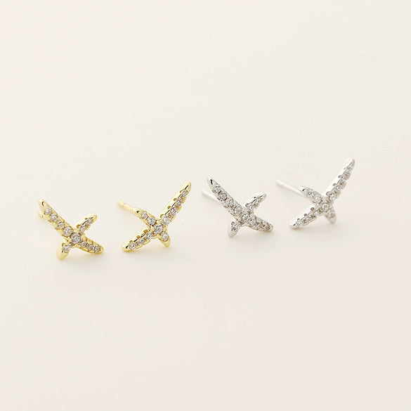 Wholesale Earrings S925 Silver Geometric Pattern Electroplated For Men And Women