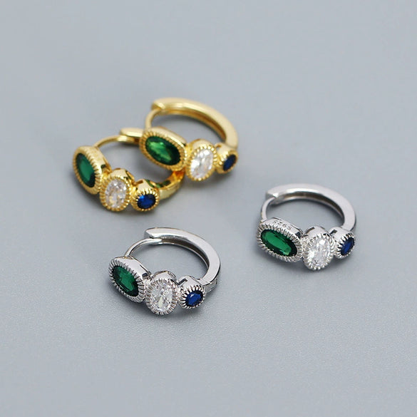 Wholesale Earrings S925 Silver Geometric Style Electroplated