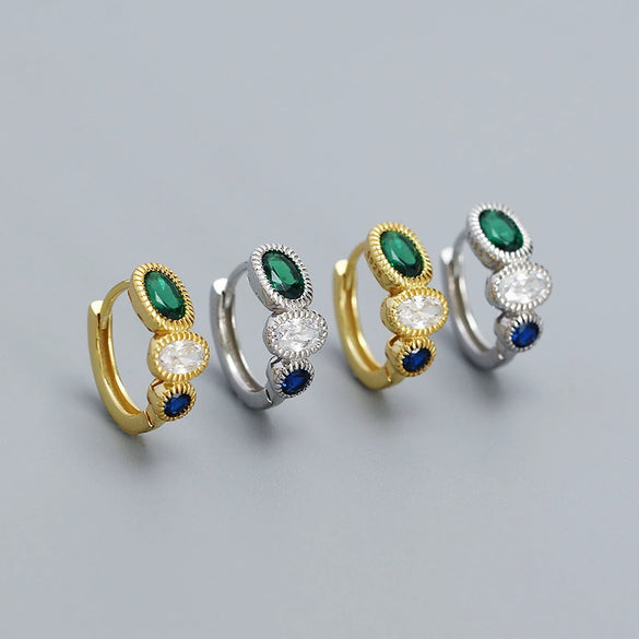 Wholesale Earrings S925 Silver Geometric Style Electroplated