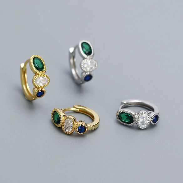Wholesale Earrings S925 Silver Geometric Style Electroplated