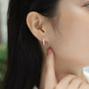Wholesale Earrings S925 Silver Heavy Industry Inlaid Moissanite Geometric Style