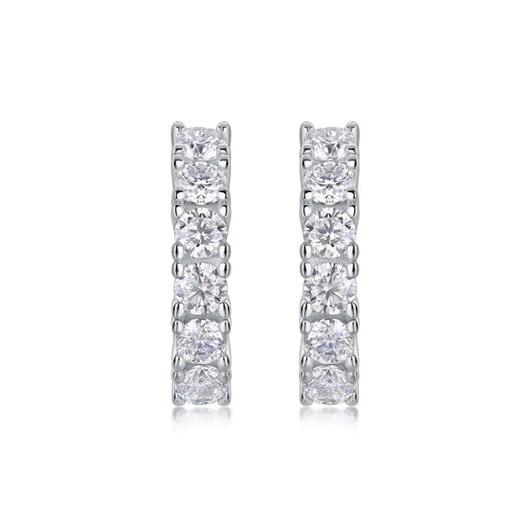 Wholesale Earrings S925 Silver Heavy Industry Inlaid Moissanite Geometric Style