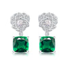 Wholesale Earrings S925 Silver Inlay Cultivation Red Treasure Geometric Plant Flowers Style
