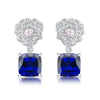 Wholesale Earrings S925 Silver Inlay Cultivation Red Treasure Geometric Plant Flowers Style