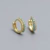 Wholesale Earrings S925 Silver Ins Style Geometric Mixed Color Diamond Inlaid For Women