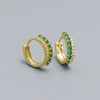 Wholesale Earrings S925 Silver Ins Style Geometric Mixed Color Diamond Inlaid For Women